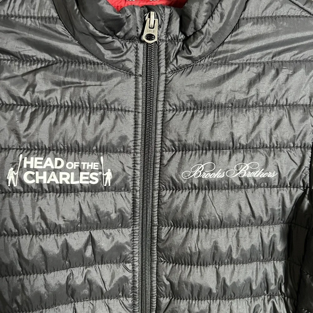 Brooks Brothers Jacket XS Black Puffer Head Of The Charles‎ Red Fleece